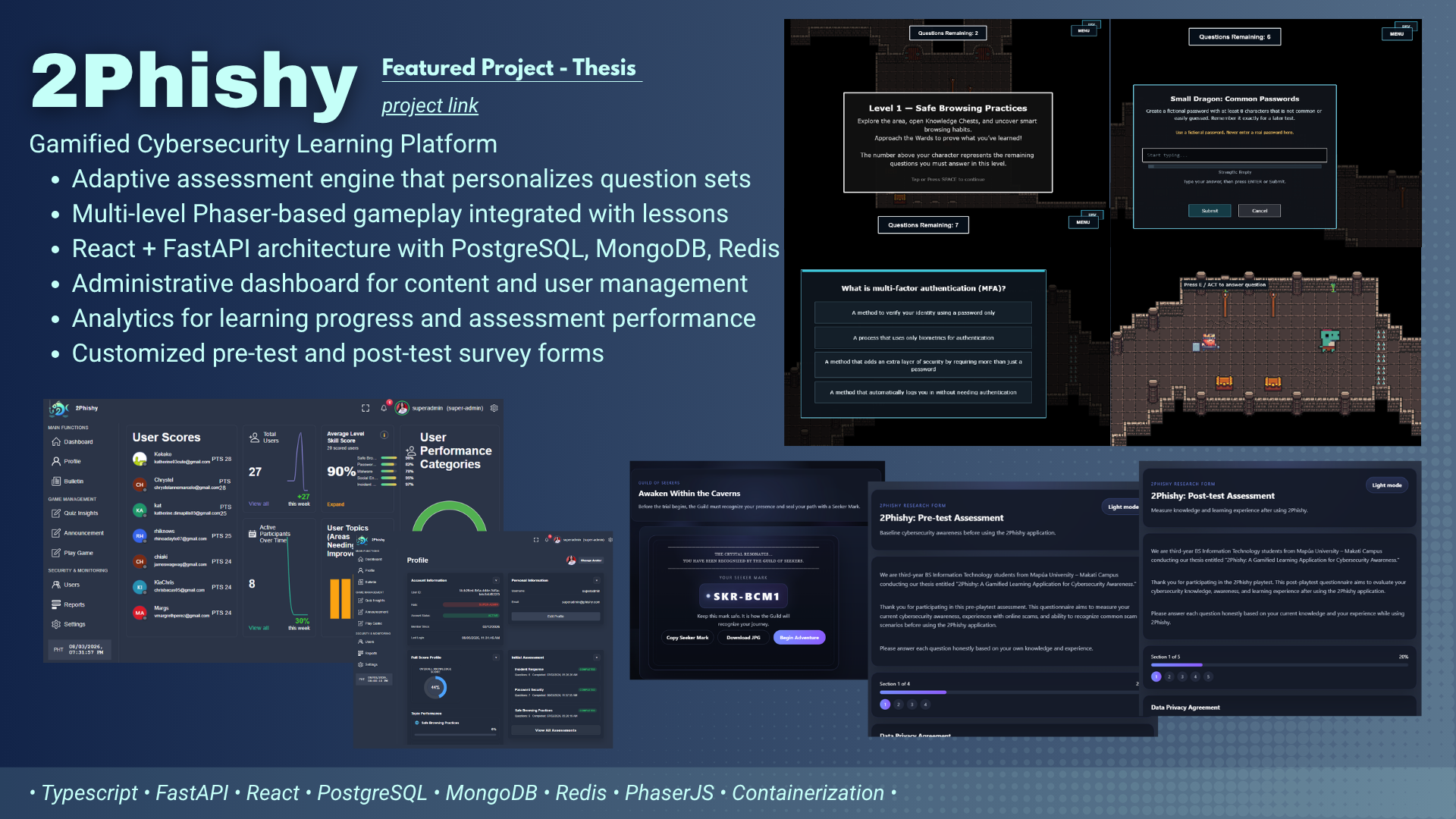 2Phishy gamified cybersecurity learning platform
