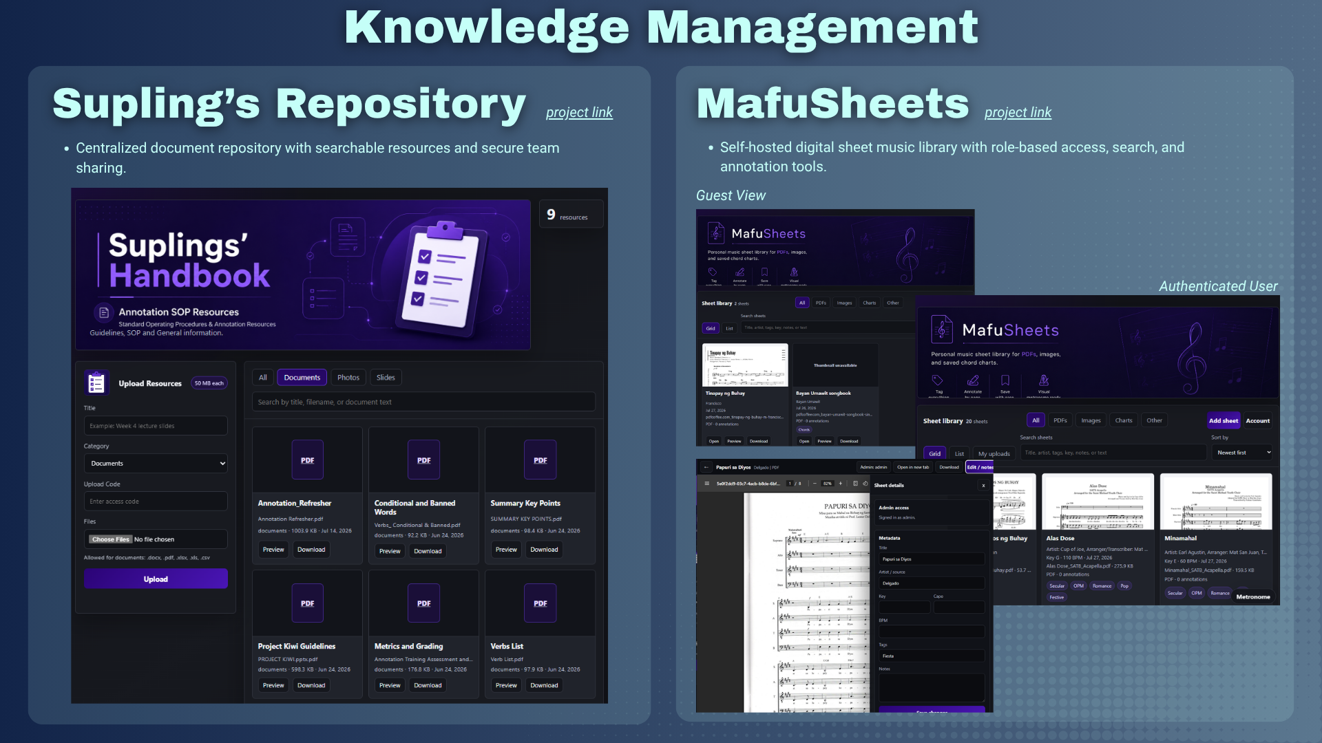 Knowledge management projects